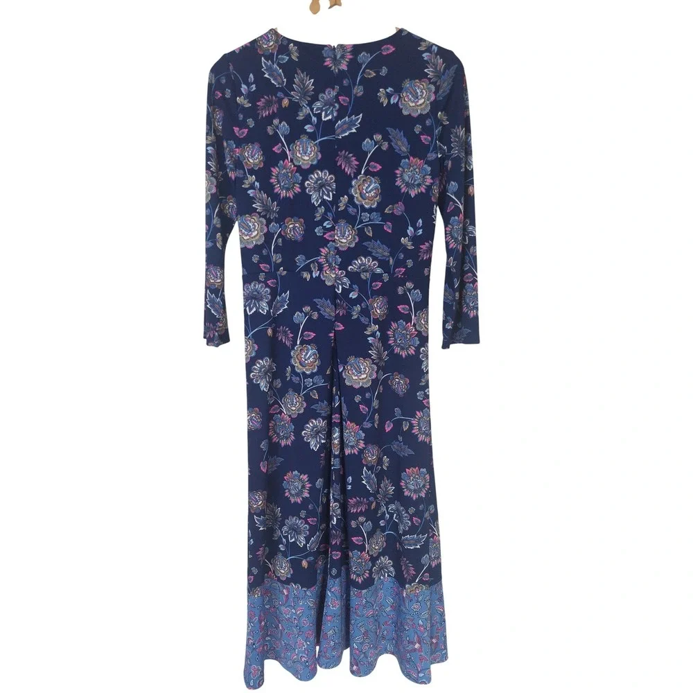 Talbots Twist‎ Jersey Midi Dress Dashing Foulard Size 8